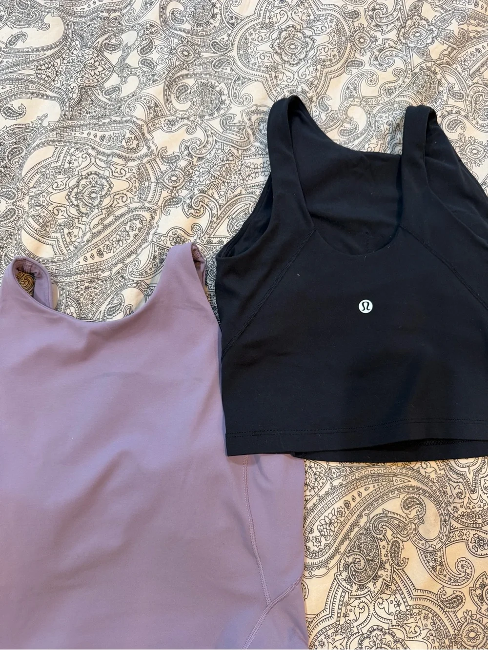 lululemon athletica Black Cropped High-Neck Tank